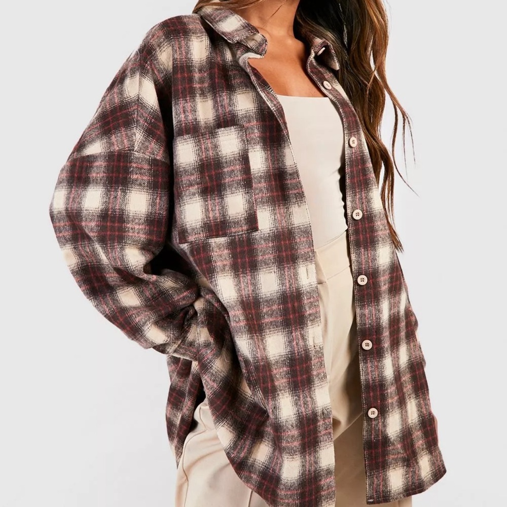 Boohoo oversized flannel